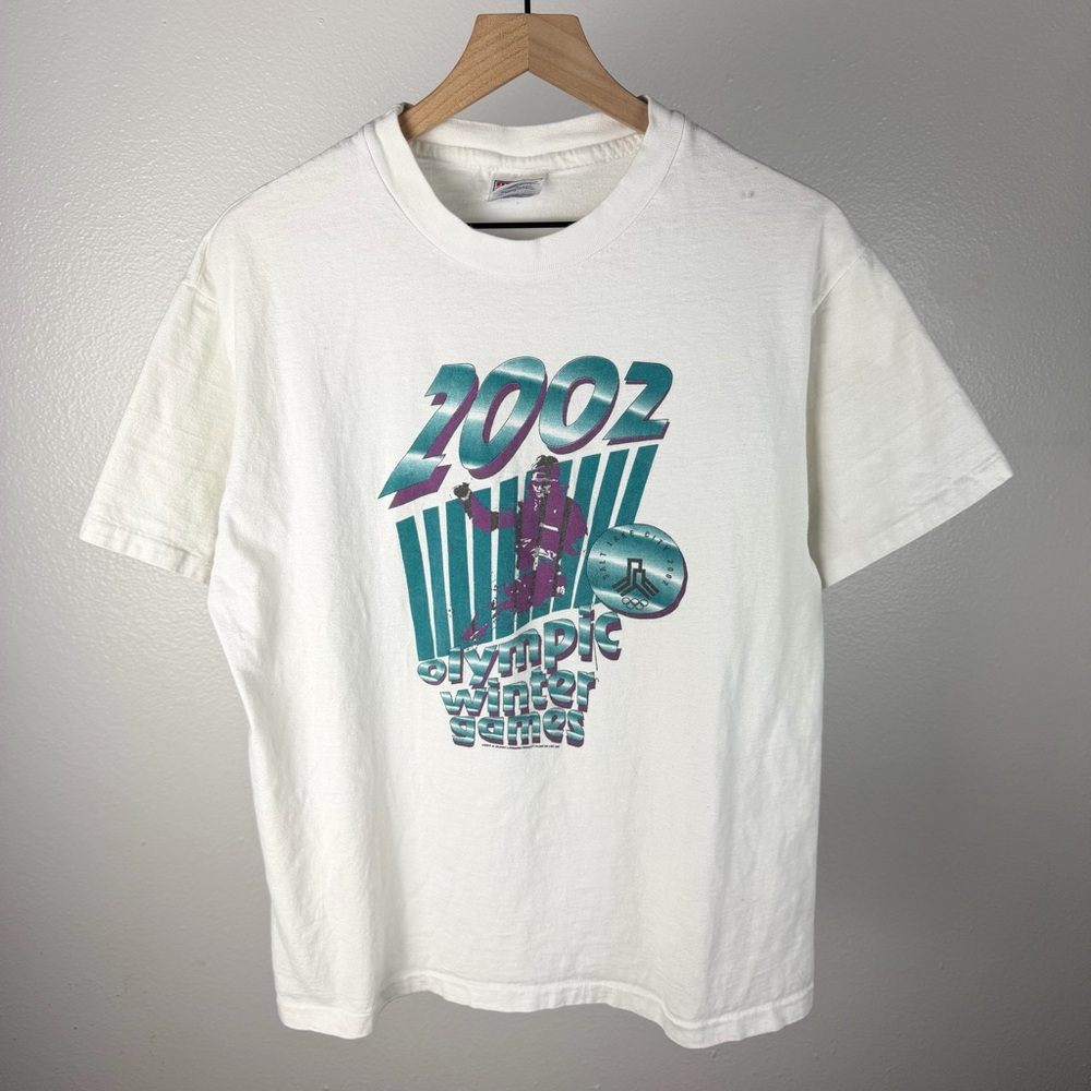 Vintage Y2K 2002 XIX Olympic Games Salt Lake City Single Stitch T Shirt Medium
